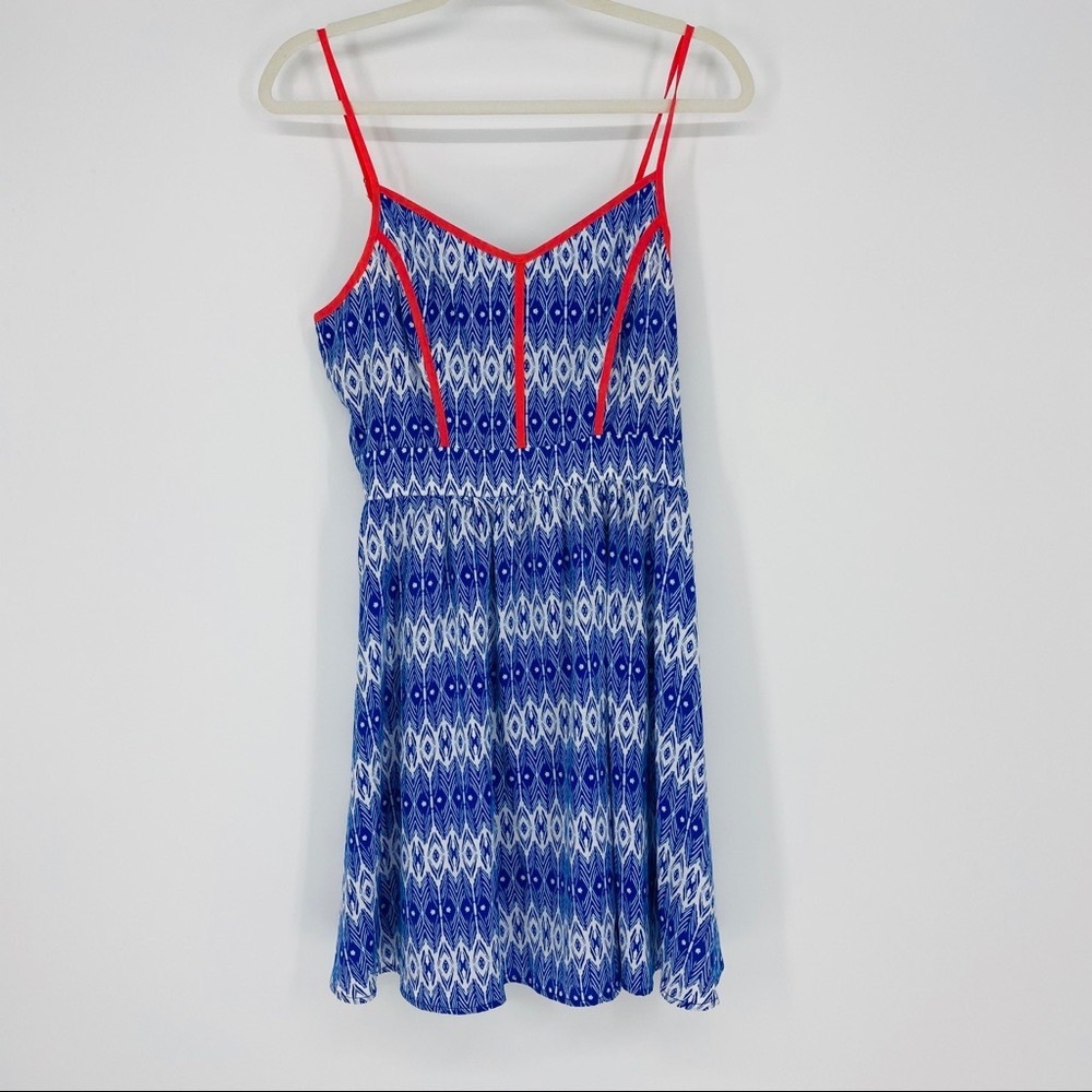 Blue and Red Patterned Sundress